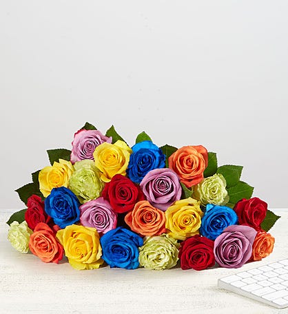 Rainbow Roses, 12-24 Stems